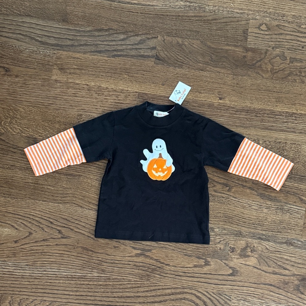 Baby Luigi Halloween Ghost Pumpkin Appliqué Tee